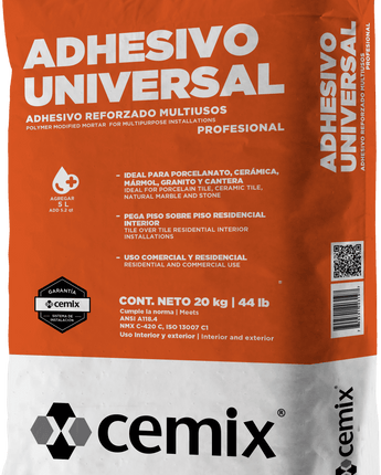 MORTAR ADHESIVO UNIVERSAL BCO 20 KG