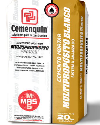 CEMENTO MORTAR MULTIPROPOSITO BLANCO 20 KG